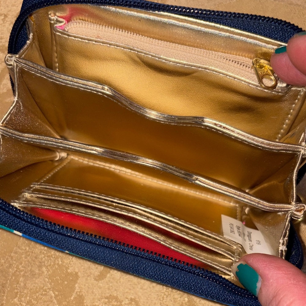 Lilly Pulitzer Vibrant Chevron Zip Wallet in Pink, Blue, Green & Yellow - Picture 5 of 9